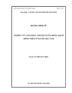 Nghiên Cứu Giải Phẫu Nhánh Xuyên Động Mạch Mông Trên Ở 
