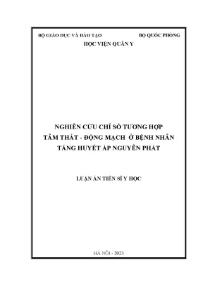 Nghiên Cứu Chỉ Số Tương Hợp Tâm Thất - Động Mạch Ở Bệnh
