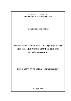 Phát Triển Năng Lực Dạy Học Số Học Cho Sinh Viên Ngành