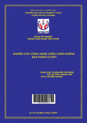 Nghiên Cứu Công Nghệ Chiên Chân Không Sản Phẩm Cà Rốt