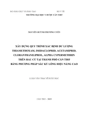 Xác Định Dư Lượng Thiamethoxam, Imidacloprid, 