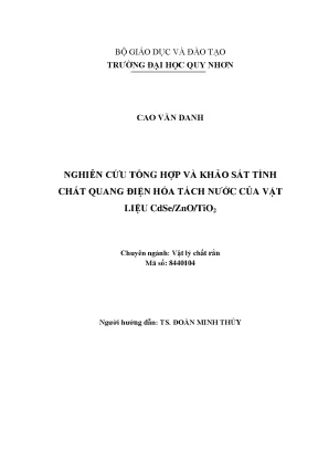 Nghiên Cứu Tính Chất Quang Điện Hóa Vật Liệu CdSe/ZnO/TiO2