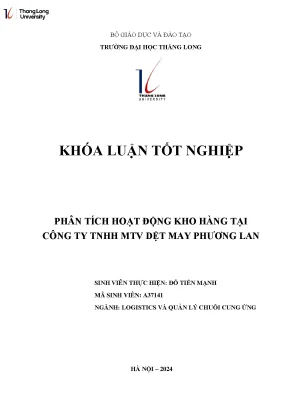 Phân Tích Hoạt Động Kho Hàng Tại Công Ty TNHH MTV Dệt 