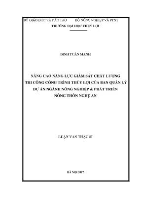 Nâng Cao Năng Lực Giám Sát Chất Lượng Công Trình Thủy