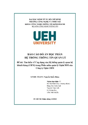 Ứng Dụng Hệ Thống Quản Lý Quan Hệ Khách Hàng (CRM) Trong