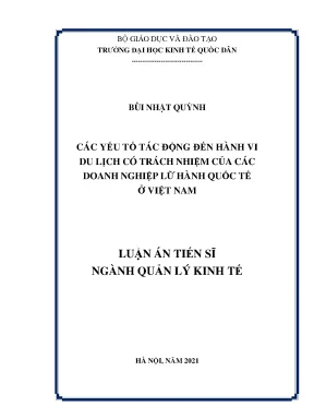 Các Yếu Tố Tác Động Đến Hành Vi Du Lịch Có Trách Nhiệm