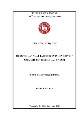 Quản Trị Sản Xuất Tại Công Ty Ingenico Việt Nam: Nghiên