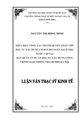 Giải Pháp Thúc Đẩy Thanh Quyết Toán Vốn Đầu Tư Xây Dựng