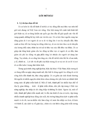 Nghiên Cứu Di Cư Nội Địa Tại Tỉnh Nghệ An: Nguyên Nhân
