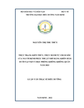 Nghiên Cứu Kiến Thức và Thực Hành Tự Chăm Sóc Sau Phẫu