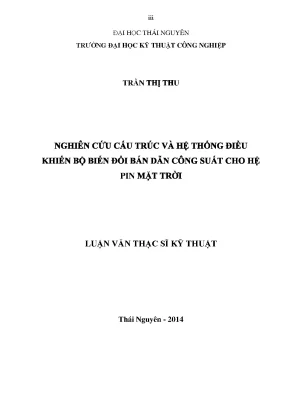 Nghiên Cứu Hệ Thống Pin Mặt Trời và Các Phương Pháp Điều