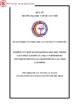 Nghiên Cứu Thành Phần Hóa Học Trong Cao Chiết Aceton Của