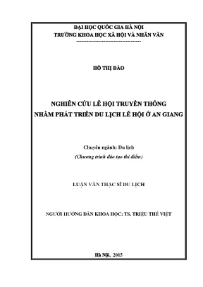 Phát Triển Du Lịch Lễ Hội Truyền Thống Tại An Giang