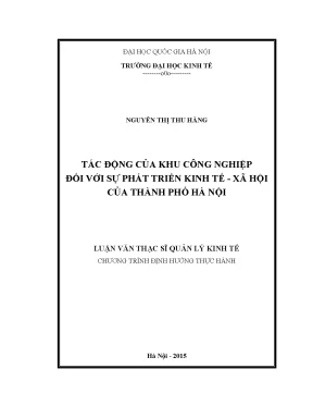 Tác Động Của Khu Công Nghiệp Đến Phát Triển Kinh Tế - Xã