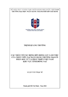 Những Nhân Tố Ảnh Hưởng Đến Động Lực Làm Việc Tại Ngân