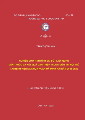 Nghiên Cứu Sai Sót Liên Quan Đến Thuốc Trong Điều Trị