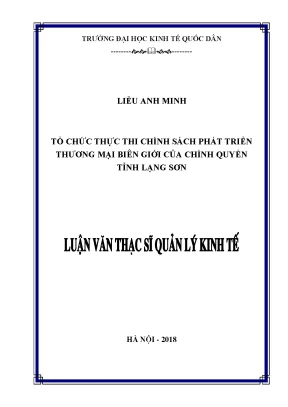 Tổ Chức Thực Thi Chính Sách Phát Triển Thương Mại Biên