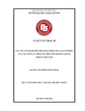Các Yếu Tố Ảnh Hưởng Đến Hoạt Động Mua Lại Cổ Phiếu Tại