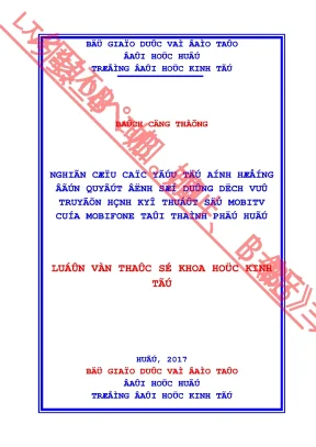 Nghiên Cứu Yếu Tố Ảnh Hưởng Đến Quyết Định Sử Dụng Dịch