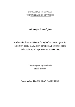Nghiên Cứu Ảnh Hưởng Của Sự Đồng Pha Tạp Fe Và Sn Đến 