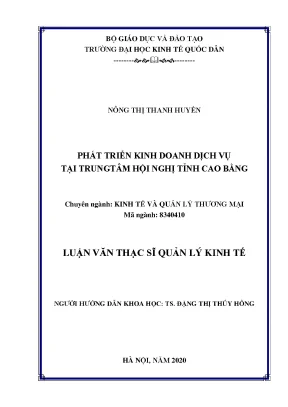 Phát Triển Kinh Doanh Dịch Vụ Tại Trung Tâm Hội Nghị