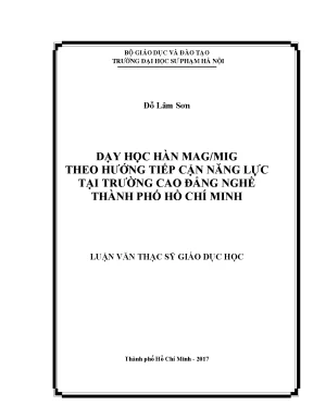 Dạy Học Hàn MAG/MIG Theo Hướng Tiếp Cận Năng Lực Tại 