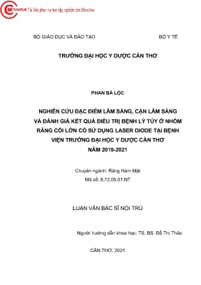 Nghiên Cứu Điều Trị Bệnh Lý Tủy Răng Cối Lớn Bằng Laser