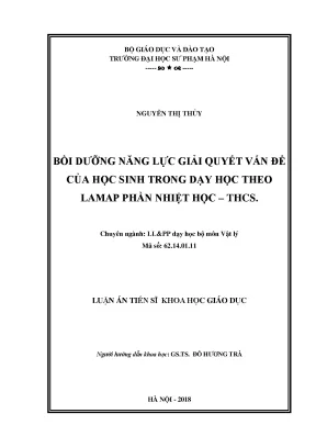 Bồi Dưỡng Năng Lực Giải Quyết Vấn Đề Trong Dạy Học Nhiệt