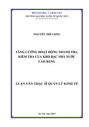 Tăng Cường Hoạt Động Thanh Tra, Kiểm Tra Của Kho Bạc Nhà 