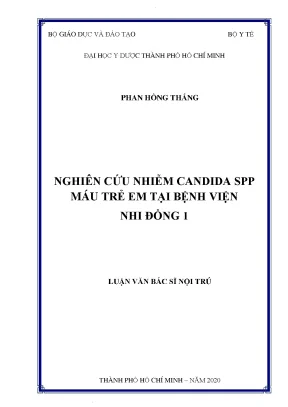 Nghiên Cứu Nhiễm Candida Spp Máu Trẻ Em Tại Bệnh Viện