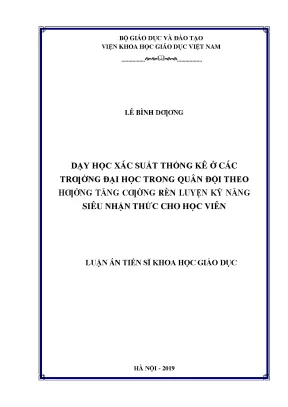Nâng cao kỹ năng siêu nhận thức trong dạy học xác suất