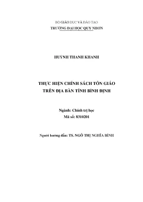 Thực Hiện Chính Sách Tôn Giáo Tại Tỉnh Bình Định: Nghiên