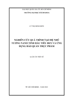 Nghiên Cứu Hệ Nhũ Tương Nano Tinh Dầu Tiêu Đen Trong Bảo