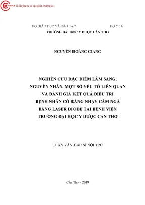 Nghiên Cứu Điều Trị Răng Nhạy Cảm Ngà Bằng Laser Diode