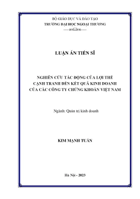 Nghiên Cứu Tác Động Của Lợi Thế Cạnh Tranh Đến Kết Quả