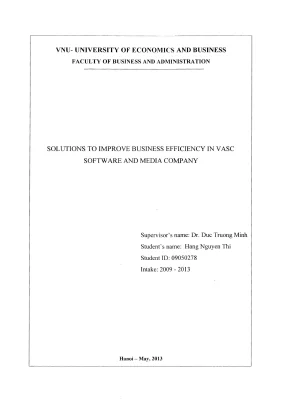 Giải pháp nâng cao hiệu quả kinh doanh tại Công ty VASC 