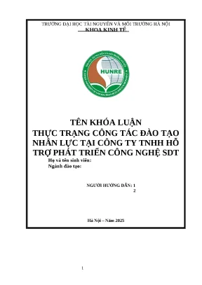 Đánh Giá Công Tác Đào Tạo Nhân Lực Tại Công Ty TNHH Hỗ