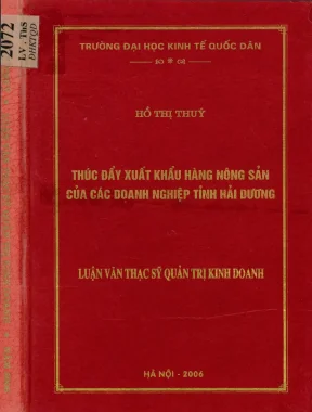 Phát Triển Xuất Khẩu Hàng Nông Sản Tại Tỉnh Hải Dương