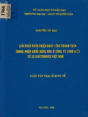 Giải Pháp Hoàn Thiện Hoạt Động Thanh Toán Nhập Khẩu Tại