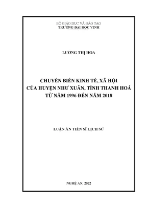 Chuyển biến kinh tế - xã hội huyện Như Xuân, Thanh Hoá
