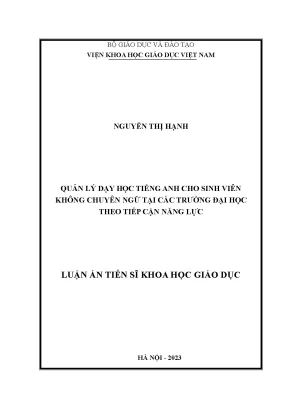 Quản Lý Dạy Học Tiếng Anh Cho Sinh Viên Không Chuyên Ngữ