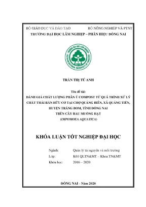 Đánh Giá Chất Lượng Phân Ủ Compost Từ Chất Thải Rắn Hữu