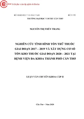 Nghiên Cứu Tình Hình Tồn Trữ Thuốc Tại Bệnh Viện Đa Khoa 