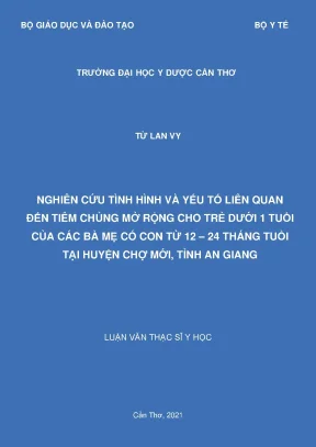 Nghiên Cứu Tình Hình Tiêm Chủng Mở Rộng Cho Trẻ Dưới 1