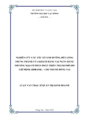 Nghiên Cứu Lòng Trung Thành Khách Hàng Tại HDBank Đồng Nai