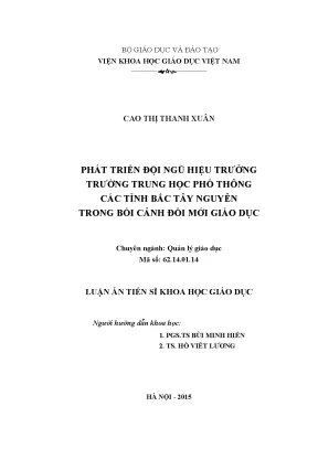 Phát Triển Đội Ngũ Hiệu Trưởng Trường Trung Học Phổ