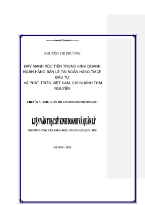 Đẩy Mạnh Xúc Tiến Kinh Doanh Ngân Hàng Bán Lẻ Tại BIDV