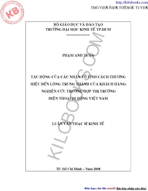 Nghiên Cứu Tính Cách Thương Hiệu và Lòng Trung Thành của