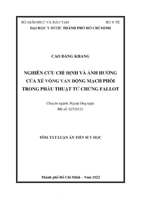 Nghiên cứu ảnh hưởng của xẻ vòng van động mạch phổi 