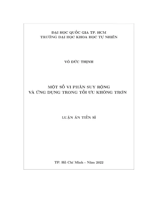 Ứng Dụng Vi Phân Suy Rộng Trong Tối Ưu Không Trơn